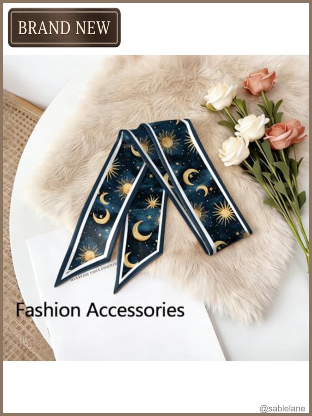 Satin Silk Feeling Fashion Scarf, Multipurpose Hair Neck Scarf - Picture 3 of 6